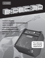Fender B-DEC30 - Owners Manual